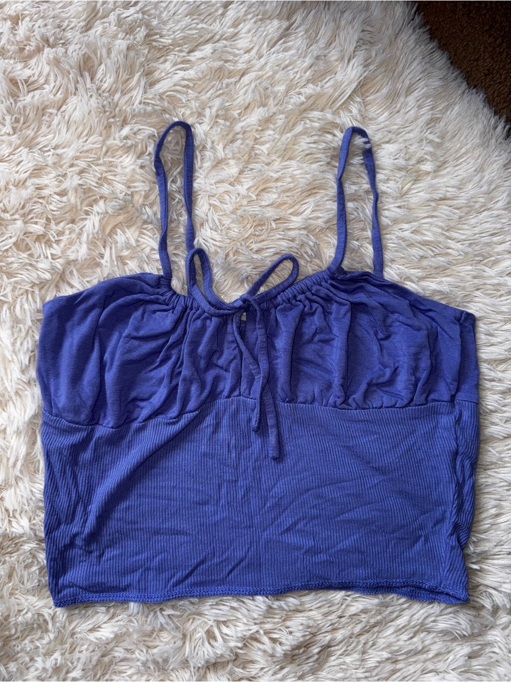 PacSun Purple Ribbed Spaghetti Strap Crop Tank